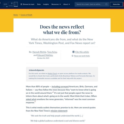 Realiti Terherot Media: Mengapa Kita Lebih Takut Kematian Jarang Berlaku Berbanding Kematian Biasa