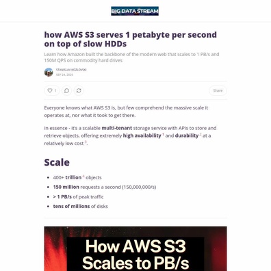 AWS S3 บรรลุความเร็ว 1 เพตาไบต์ต่อวินาทีด้วย HDD ขณะที่ชุมชนถกเถียงทางเลือก Open Source