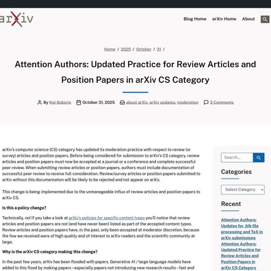 Kebijakan Baru arXiv di Bidang CS Picu Debat Dampak AI pada Publikasi Akademik