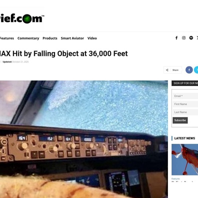 ปริศนาบนความสูง 36,000 ฟุต: เครื่องบิน United 737 MAX ถูกชนด้วยขยะอวกาศหรือลูกเห็บชั้นสูง?