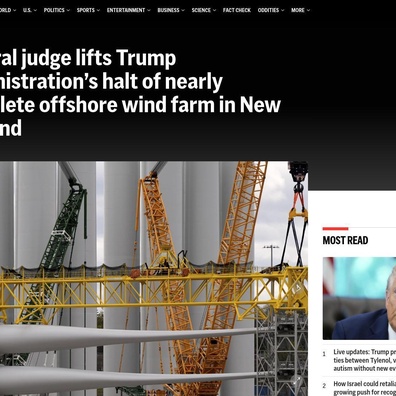 Hakim Federal Membatalkan Penghentian Proyek Angin Lepas Pantai Senilai 5 Miliar Dolar AS oleh Pemerintahan Trump
