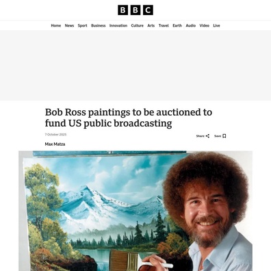 Bob Ross Inc. เผชิญการต่อต้านเรื่องการควบคุมมรดกขณะที่ภาพวาดสนับสนุนการออกอากาศสาธารณะ