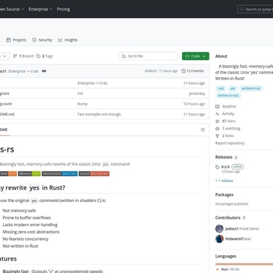 โปรเจกต์ล้อเลียน "yes-rs" ใน Rust จุดประกายการถ่ายเทเรื่องความคลั่งไคล้ภาษาโปรแกรมมิ่ง