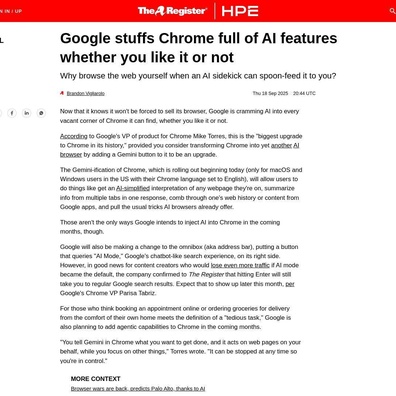 Pengguna Chrome Beralih ke Browser Alternatif karena Google Memaksakan Integrasi AI