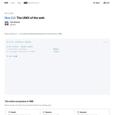 การอ้างสิทธิ์ "UNIX แห่งเว็บ" ของ Nue 2.0 ก่อให้เกิดการถกเถียงในหมู่นักพัฒนา