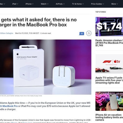 Apple เปิดตัว MacBook Pro แบบไม่มีชาร์จเจอร์ในกล่อง กระตุ้นการถกเถียง: ชัยชนะด้านสิ่งแวดล้อม หรือต้นทุนที่ผู้บริโภคต้องแบกรับ?