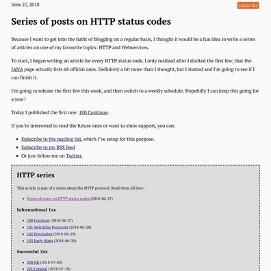 HTTPステータスコードシリーズがクライアントライブラリのバグと古い参考資料を明らかに