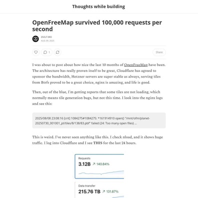 OpenFreeMap Menangani 100.000 Permintaan Per Detik Saat Situs Gambar Viral Wplace.live Menghasilkan Lonjakan Trafik Masif