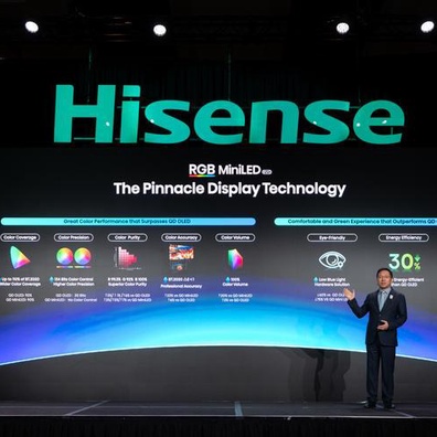 Hisense เปิดตัวทีวี RGB-Mini LED รุ่นใหม่ล่าสุด พร้อมแบ็คไลท์ 4 ชิป อ้างครอบคลุมช่วงสี BT.2020 ถึง 110%