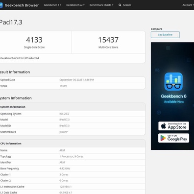 Kết quả benchmark rò rỉ của Apple M5 iPad Pro cho thấy hiệu năng tăng 15% so với M4