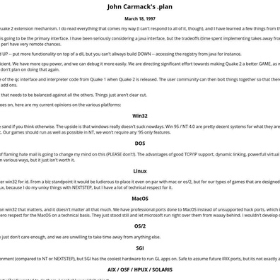 Prediksi Sistem Operasi John Carmack Tahun 1997: Bagaimana Visinya Bertahan hingga Sekarang