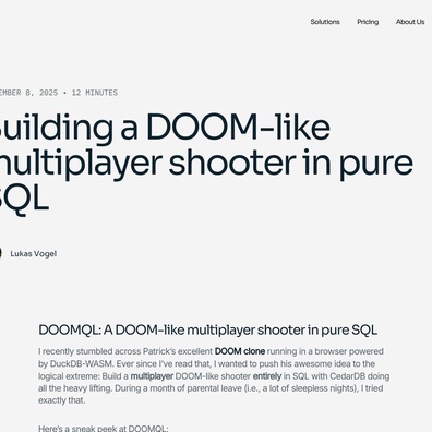 Developer Menciptakan Game Shooter Multiplayer Bergaya DOOM yang Berjalan Sepenuhnya di Database SQL