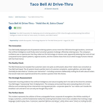 Pelancaran AI Drive-Thru Taco Bell Terhantuk Tembok Realiti Apabila Pelanggan Mengusik Sistem Suara