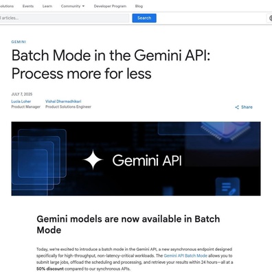 Google の Gemini API バッチモードが競争に直面、開発者が50%割引オプションを比較