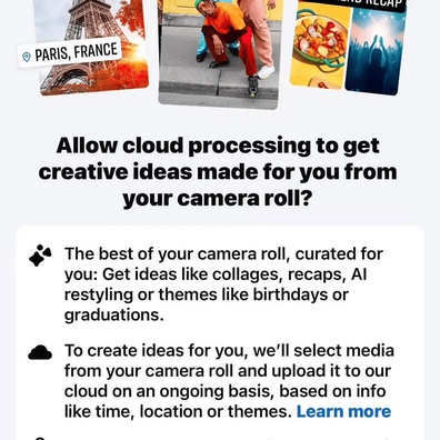 Meta Tìm Cách Truy Cập Ảnh Riêng Tư Trong Camera Roll Của Người Dùng Để Xử Lý AI Thông Qua Tính Năng Mới Trên Facebook