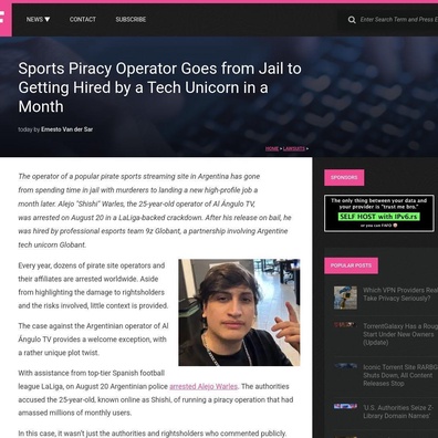 Operator Pembajakan Olahraga Mendapat Pekerjaan di Tech Unicorn Hanya Beberapa Minggu Setelah Dibebaskan dari Penjara