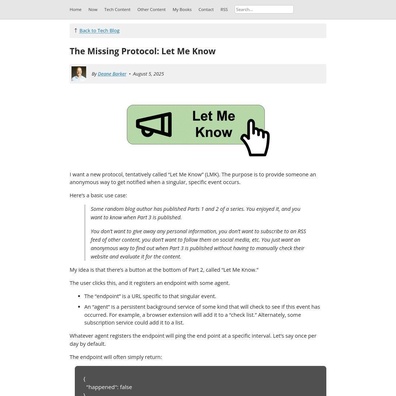 Pembangun Mencadangkan Protokol "Let Me Know" untuk Pemberitahuan Peristiwa Tanpa Nama, Komuniti Membahaskan Alternatif RSS
