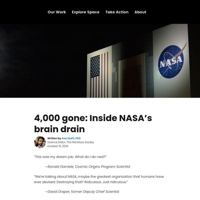 Khủng Hoảng Chảy Máu Chất Xám tại NASA Đe Dọa Các Sứ Mệnh Khoa Học Không Gian Tương Lai