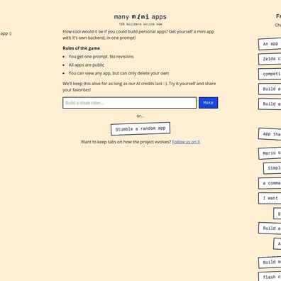 Pembuat Mini App Bertenaga AI Menciptakan Aplikasi Full-Stack dari Satu Prompt