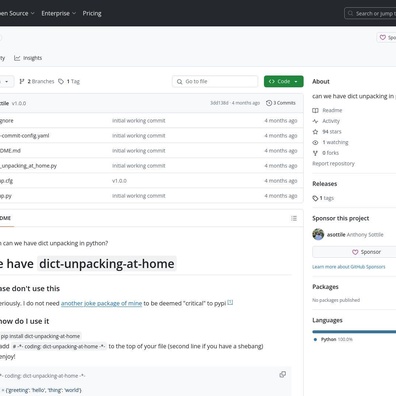 Python 開発者がファイルエンコーディングハックを使用した物議を醸す辞書アンパッキングパッケージを作成