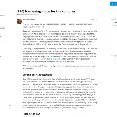Clang Proposes Hardening Mode to Boost C/C++ Security, But Community Debates Breaking Changes
