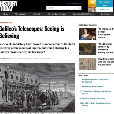กล้องโทรทรรศน์ของ Galileo จุดประกายวิทยาศาสตร์สมัยใหม่เมื่อ 400 ปีก่อน แต่ความแม่นยำของข้อเรียกร้องทางประวัติศาสตร์ถูกตั้งคำถาม