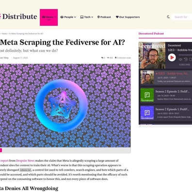 Meta ถูกกล่าวหาว่าเพิกเฉยต่อ robots.txt ขณะดึงข้อมูลจาก Fediverse เพื่อฝึก AI