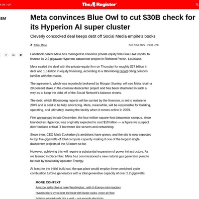 Thỏa Thuận Trung Tâm Dữ Liệu AI 30 Tỷ USD Khiến Cộng Đồng Lo Ngại Về Một Bong Bóng Sắp Vỡ