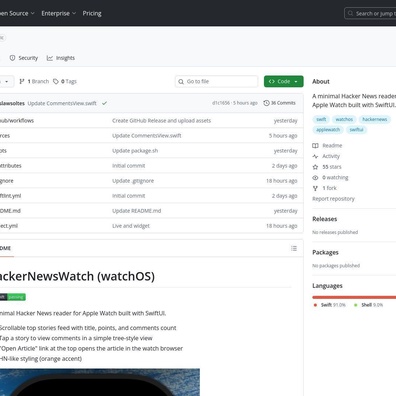 Pembangun Cipta Pembaca Hacker News Khusus untuk Apple Watch dengan Komen Gaya Pokok