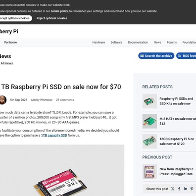 SSD 1TB với giá 70 đô la Mỹ của Raspberry Pi gây tranh cãi về chi phí ẩn và giá trị thực tế