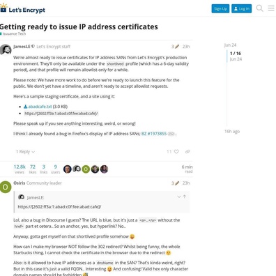 Let's Encrypt Chuẩn Bị Phát Hành Chứng Chỉ Địa Chỉ IP Với Thời Hạn 6 Ngày