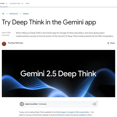 AI Deep Think Google Membatasi Pengguna dengan Limit Penggunaan Ketat Meski Harga 250 Dolar AS per Bulan