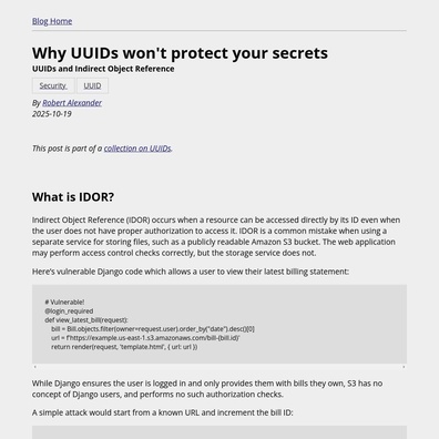 ช่องโหว่ความปลอดภัยใน UUIDv7 ของ Python: ทำไม 32 บิตแบบสุ่มจึงไม่เพียงพอ