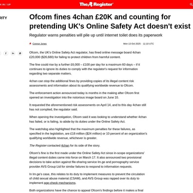 Đạo luật An toàn Trực tuyến của Vương quốc Anh Thể hiện Sức mạnh với Khoản tiền phạt 4chan, Châm ngòi Cuộc tranh luận Cộng đồng
