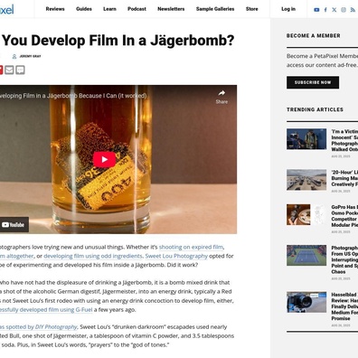 ช่างภาพพัฒนาฟิล์มด้วย Jägerbomb สำเร็จ จุดประกายการถ่ายเถียงเรื่องสารพัฒนาทางเลือก
