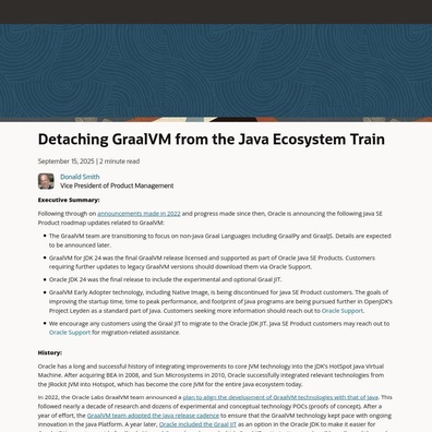 Oracle ngừng hỗ trợ Java trên GraalVM, chuyển hướng tập trung vào Python và JavaScript