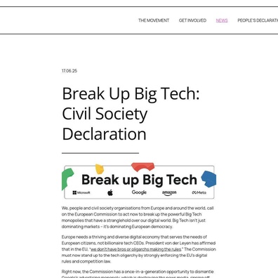 องค์กรสังคมยุโรปผลักดันให้แยก Big Tech ขณะที่ชุมชนถกเถียงความท้าทายในทางปฏิบัติ