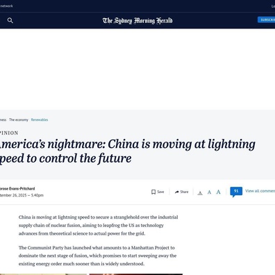 Pelaburan Gabungan Nuklear  China  Bernilai 115 Bilion Dolar Amerika Mencetuskan Perdebatan Mengenai Masa Depan Tenaga Nuklear dan Persaingan Barat