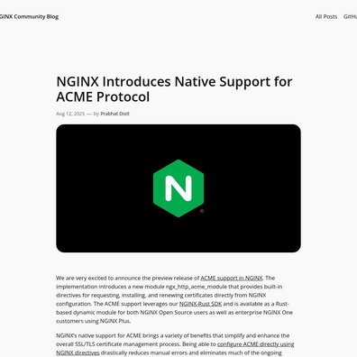 Dukungan ACME Baru NGINX Memicu Perdebatan Komunitas Soal Tantangan DNS-01 dan Kompetisi Caddy