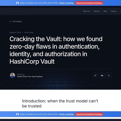 พบช่องโหว่ด้านความปลอดภัย 9 จุดวิกฤตใน HashiCorp Vault หลังการสืบสวนเป็นเวลา 2 ปี
