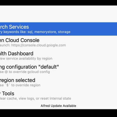 Alfred Workflow が macOS に Google Cloud Console ナビゲーションをファジー検索とリソース発見機能付きで提供