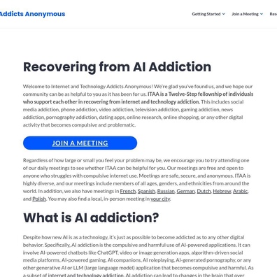 AI 成癮支持團體興起,用戶反映對 ChatGPT 和 AI 工具出現強迫性行為