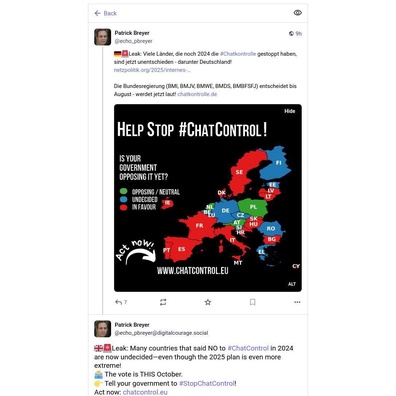 Cuộc bỏ phiếu Chat Control của EU được lên lịch vào tháng 10/2025 khi phe đối lập suy yếu