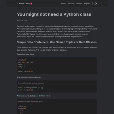 Các Lập Trình Viên Python Tranh Luận Khi Nào Class Là Thừa Thãi: Cộng Đồng Cân Nhắc Các Giải Pháp Thay Thế Đơn Giản Hơn