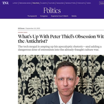 Ceramah Antikristus  Peter Thiel  Mencetuskan Perdebatan Mengenai Pengaruh Politik Jutawan Teknologi