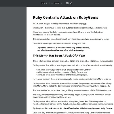 Ruby Central Mengambil Alih Kendali RubyGems Setelah Para Maintainer Mengundurkan Diri Secara Massal
