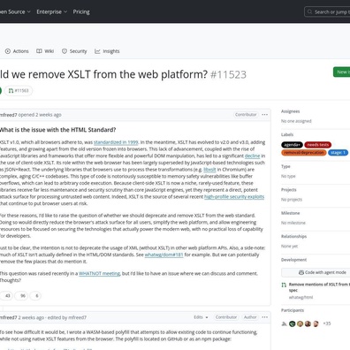 Google Cadangkan Pembuangan XSLT daripada Pelayar Web, Mencetuskan Perdebatan Hangat Pembangun