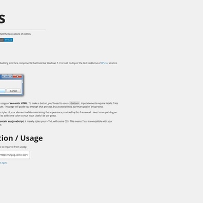7.css フレームワークが Windows 7 UI デザインと現代のインターフェーストレンドについて議論を巻き起こす