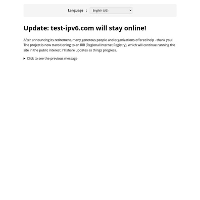 เว็บไซต์ทดสอบ IPv6 ยอดนิยม test-ipv6.com จะปิดตัวลงหลังจากให้บริการฟรีมา 15 ปี