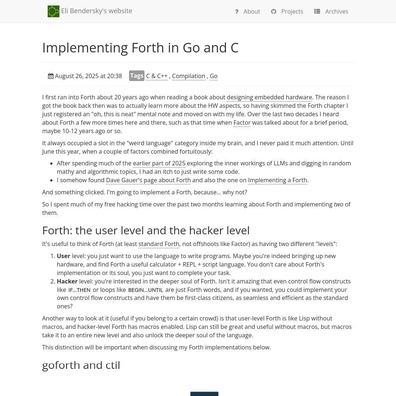 นักพัฒนาสร้างภาษาโปรแกรม Forth ด้วย Go และ C เผยความแตกต่างสำคัญระหว่างแนวทางทั้งสอง